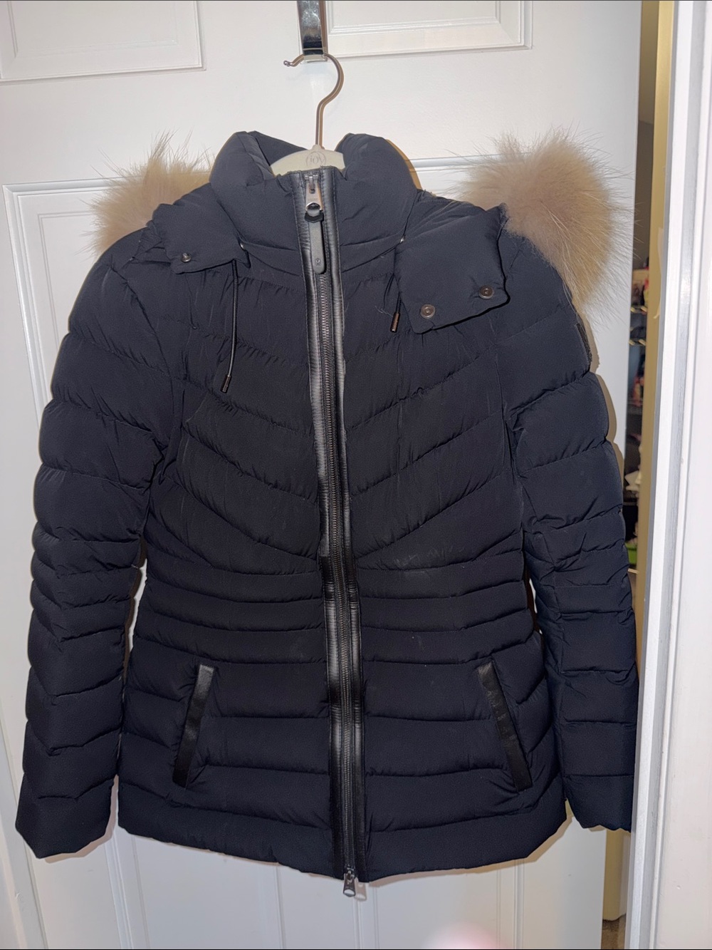 Mackage Patsy-FR Black Down Puffer Jacket Natural Fur Hood